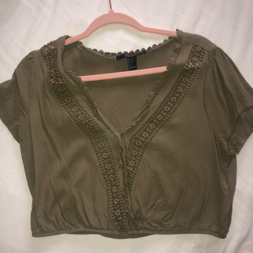 Olive crop top